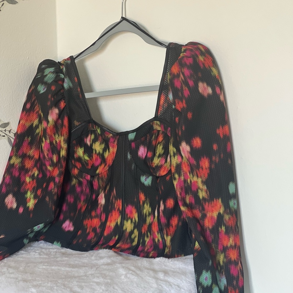 GUESS bustier long sleeve top - Picture 3 of 5